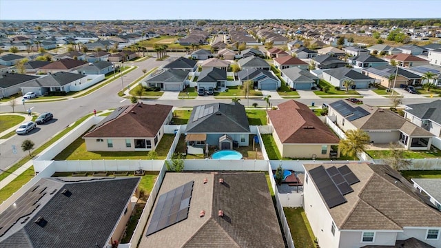 bird's eye view with a residential view