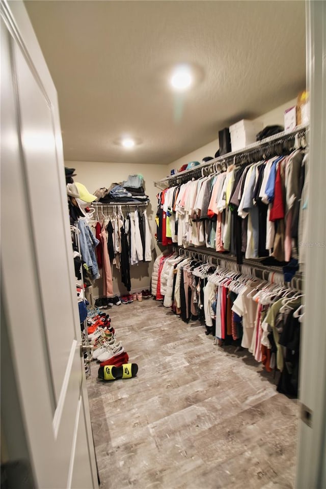 spacious closet featuring wood finished floors