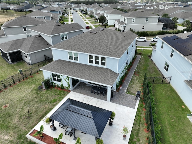 aerial view featuring a residential view