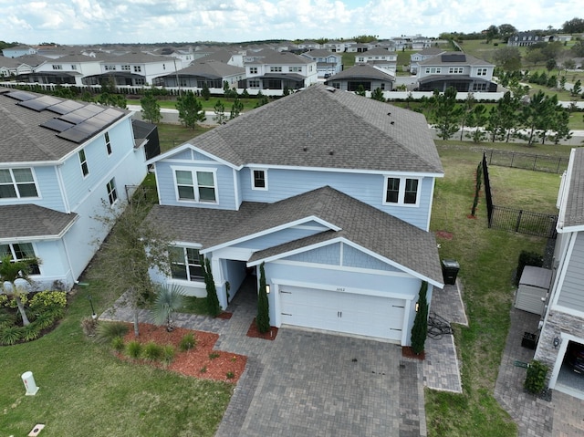 aerial view featuring a residential view