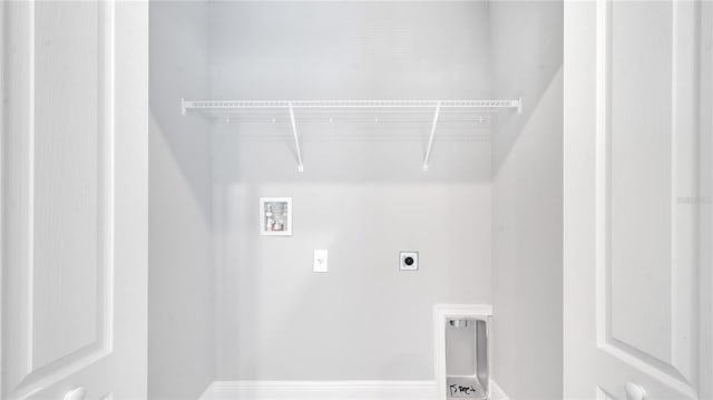 laundry area featuring hookup for an electric dryer, laundry area, and washer hookup