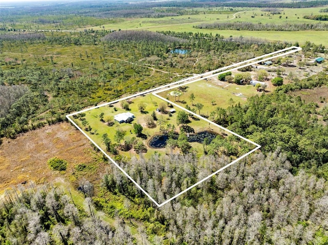 drone / aerial view with a water view and a rural view