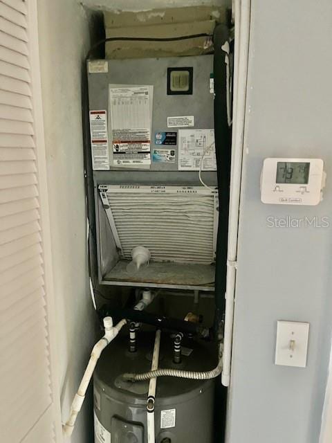 utilities with water heater and heating unit