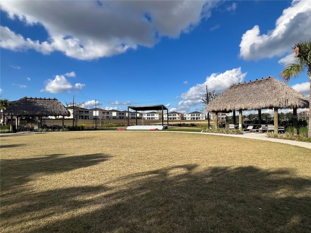 view of community with a gazebo