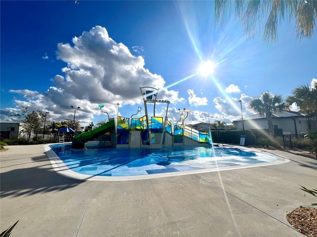 community play area with fence