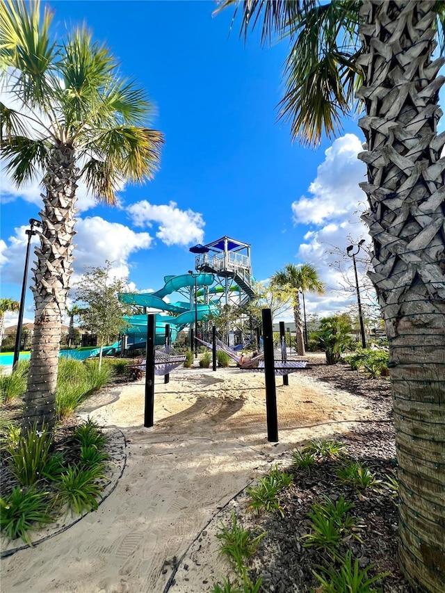 exterior space featuring playground community