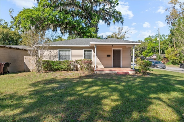 exterior space with a front lawn