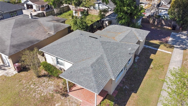 aerial view featuring a residential view