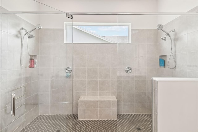 full bathroom featuring a stall shower