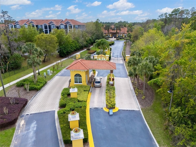 aerial view featuring a residential view