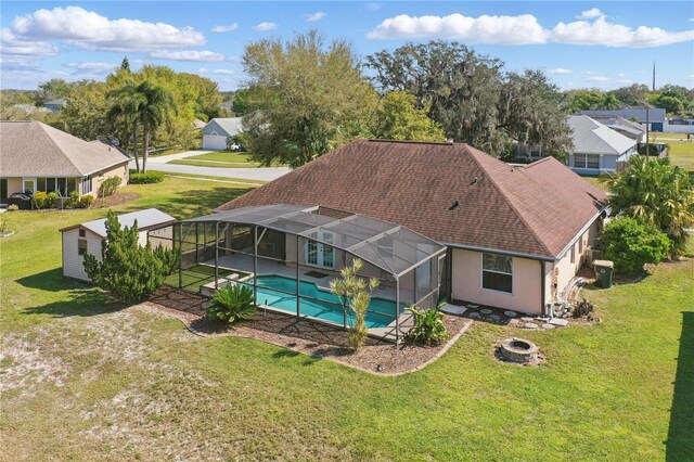 bird's eye view with a residential view