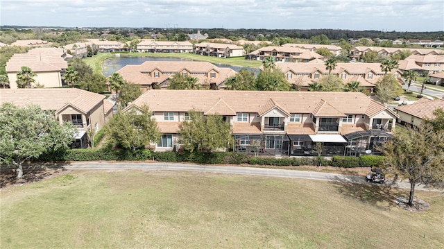 drone / aerial view with a residential view