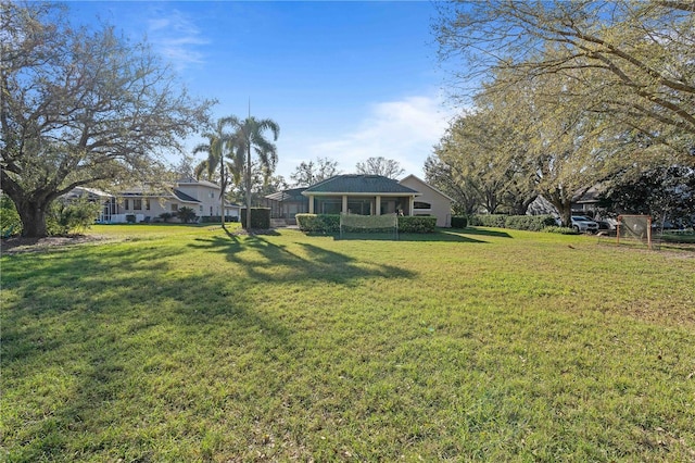 view of yard with a gazebo