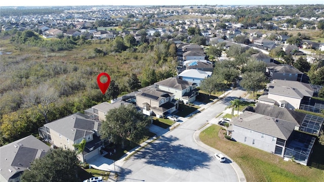 drone / aerial view with a residential view