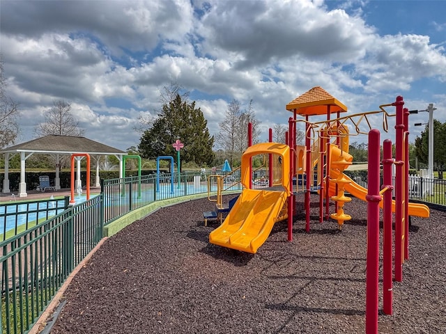 community playground with fence