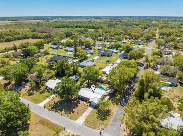 bird's eye view featuring a forest view