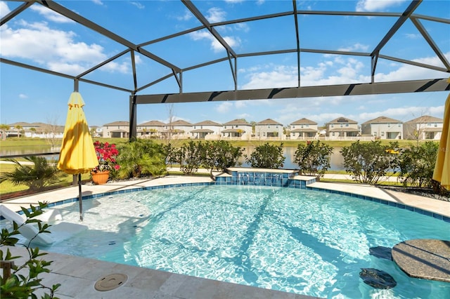 1565 Leaf Ln, Kissimmee, FL 34744 - outdoor pool with a residential view and a lanai