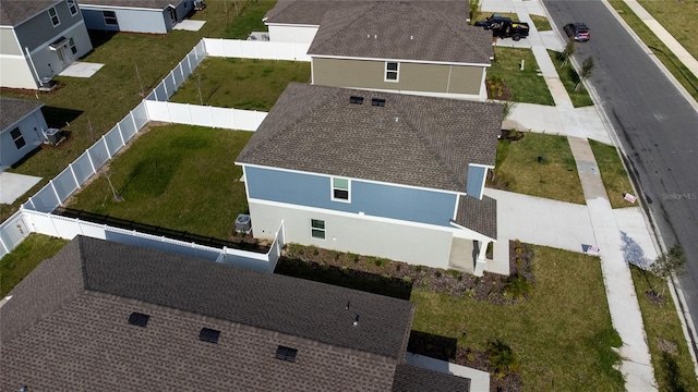 aerial view with a residential view