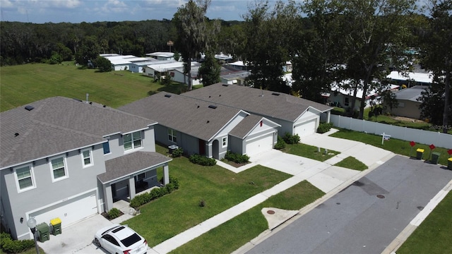 aerial view with a residential view