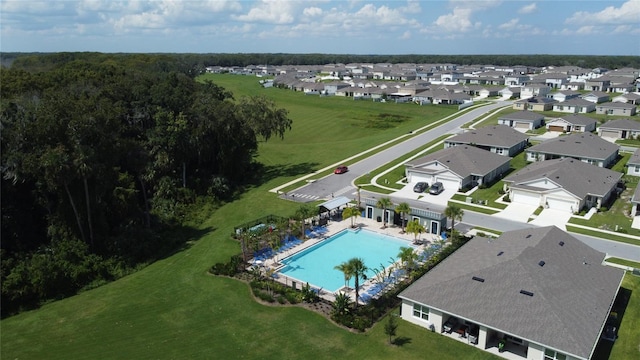 drone / aerial view with a residential view