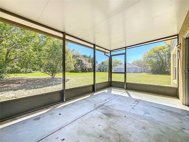 view of unfurnished sunroom