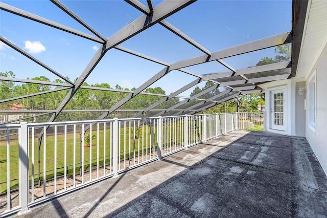 view of patio / terrace with glass enclosure