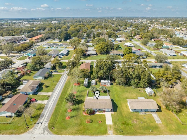 aerial view with a residential view