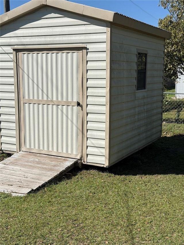 view of shed