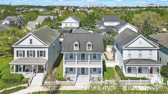 aerial view featuring a residential view