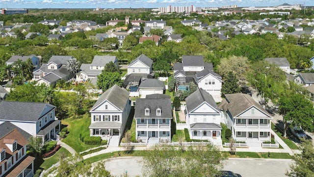 bird's eye view with a residential view