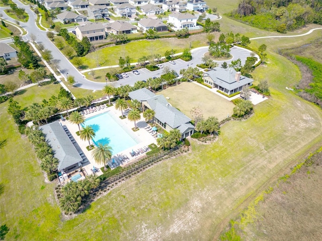 drone / aerial view with a residential view