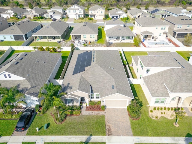 drone / aerial view with a residential view