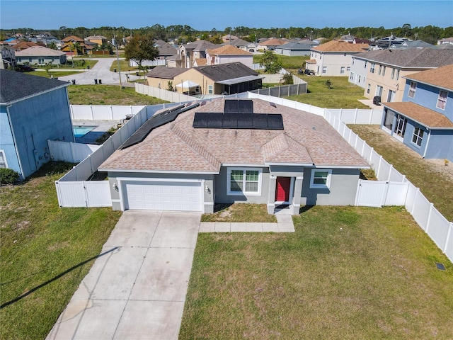 bird's eye view featuring a residential view