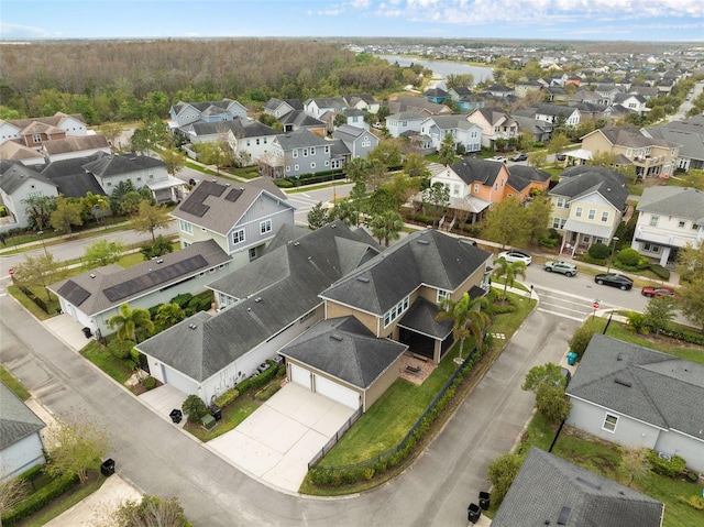 drone / aerial view with a residential view