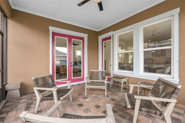 view of patio with ceiling fan