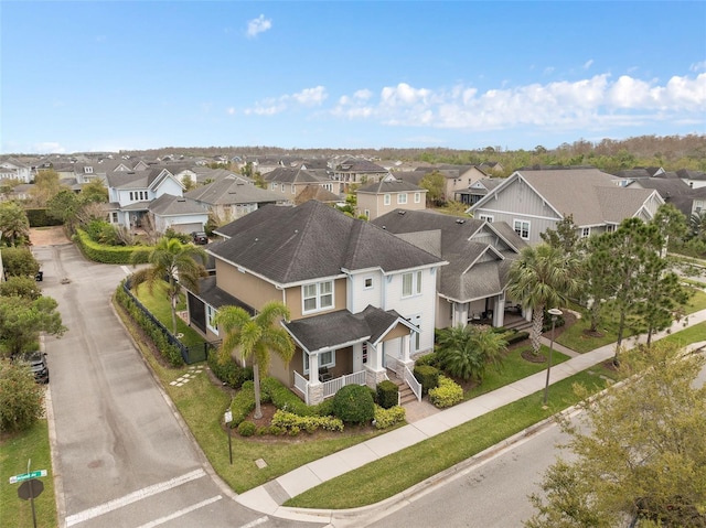 aerial view with a residential view