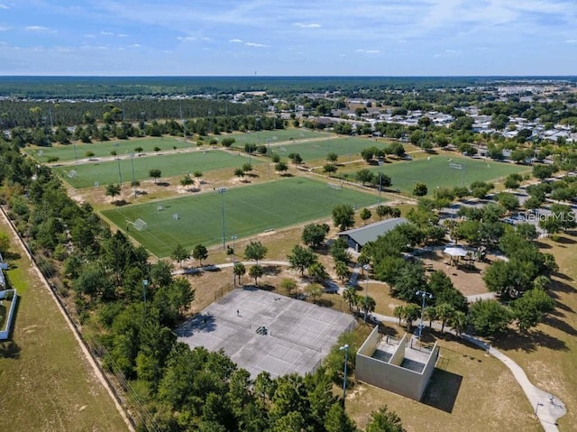 aerial view with a rural view