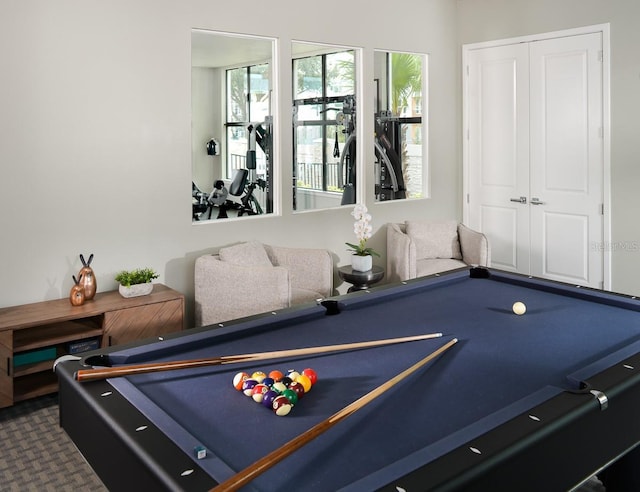 recreation room featuring pool table