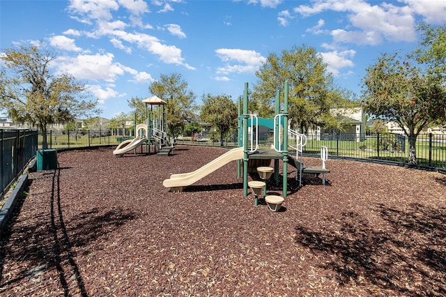 community play area with fence