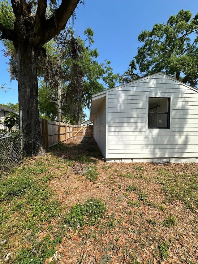 view of home's exterior with a fenced backyard