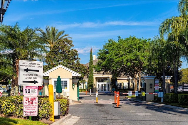 view of street featuring curbs