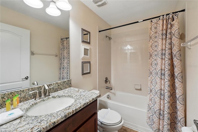 1432 Rolling Fairway Dr, Davenport, FL 33896 - bathroom with shower / bath combo, visible vents, toilet, and vanity
