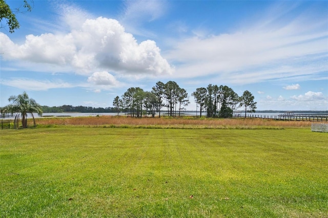 view of yard featuring a water view