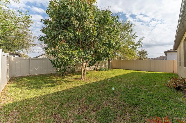 view of yard featuring a fenced backyard
