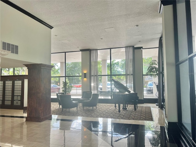 community lobby with visible vents