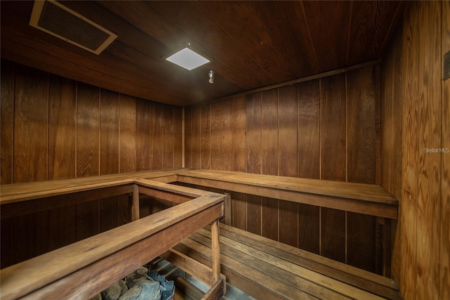 view of sauna
