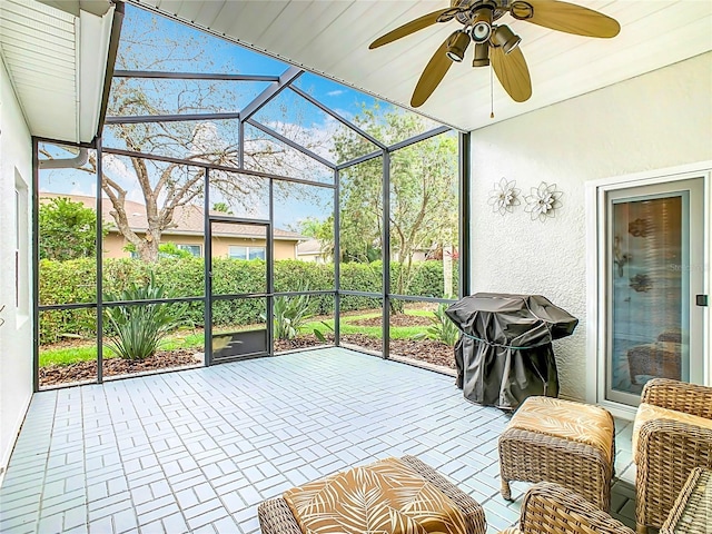 501 Heartwell Dr, Poinciana, FL 34759 - sunroom / solarium with ceiling fan and a healthy amount of sunlight