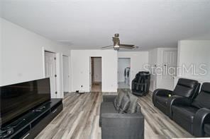 1237 Tallow Rd Unit 1237, Apopka, FL 32703 - living room featuring wood finished floors and ceiling fan