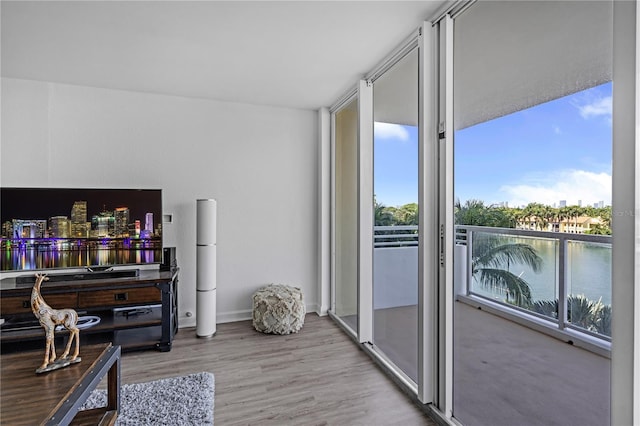 5600 Collins Ave Unit 6P, Miami Beach, FL 33140 - interior space featuring plenty of natural light, wood finished floors, and baseboards