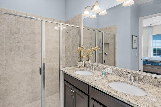 510 Captiva Dr, Davenport, FL 33896 - full bathroom featuring a stall shower, ensuite bathroom, and a sink